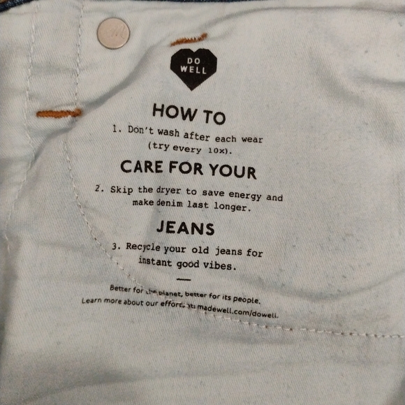 Madewell Blue Straight Leg 10" Highrise Jeans with Classic Indigo Tone - Picture 8 of 10